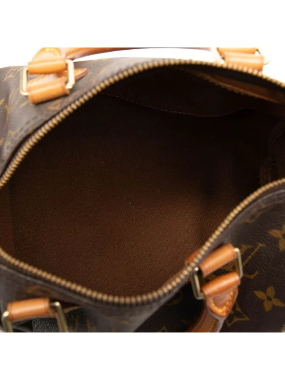 Louis Vuitton Monogram Speedy 25 Mini Boston Bag Brown Leather
